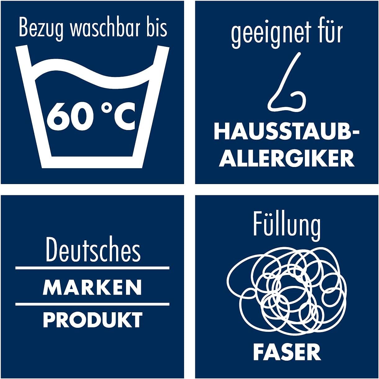 Cuscino Irisette Noblesse - Made in Germany - Cuscino sfoderabile in puro cotone, 80 X 80 cm, cuscini standard Naty Shop certificato Oeko-Tex
