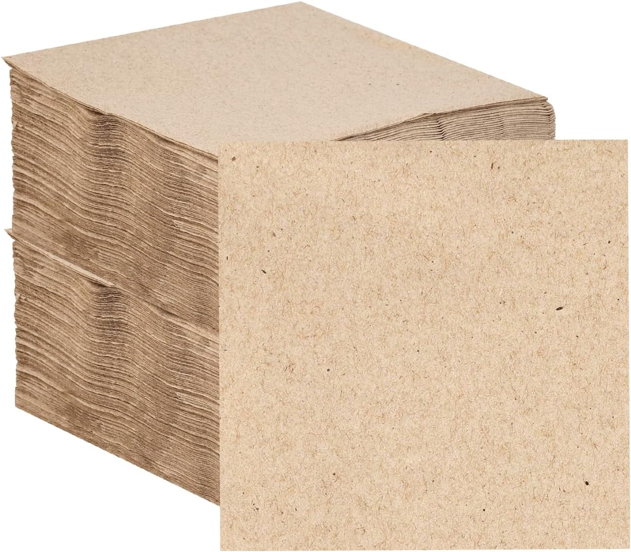 Tavolo gentile | Confezione sfusa da 100 tovaglioli morbidi in carta riciclata Tovaglioli usa e getta marroni per feste adatti per l'uso quotidiano Ecologici Kraft non sbiancati compostabili Made in EU 2 veli 33 cm