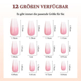 Set unghie finte ballerina - 240 pezzi di delicato rosa lilla per unghie finte, colla a copertura totale su unghie finte, set di punte per unghie finte per manicure e nail art per donne e ragazze (rosa lavanda)