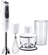 Braun Multiquick 3 MQ 3135 Sauce Stabmixer – Pürierstab Mit 11 Geschwindigkeiten plus Turbo-Stufe & Edelstahl-Mixfuß, 750 Watt, Inkl. 600 ml mix-/messbecher, schneebesen & zerkleinerer, bianco/grigio cucina naty shop singolo mq 3135 - 3 in 1