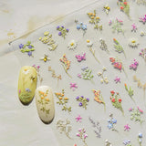JMEOWIO 3D Nagelsticker Blumen Nail Art Sticker Selbstklebend Nagelaufkleber 5D Stereoscopico Frühling Sommer Blumen Dekoration Nageldesign Zubehör 1 Blatt