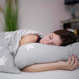 Cuscino Genius, cotone, eazzzy 40x80 cm - cuscino ortopedico per un sonno ristoratore, in fibra di latte con aloe vera - adatto per chi soffre di allergie, con supporto, cuscino per il collo certificato Oeko-TEX, bianco, A19202