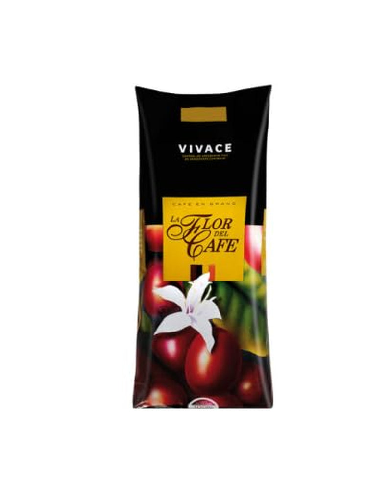 Caffè Flor del Café Vivace Naturale 100% Arabica Tostato, Chicco Intero, Aroma Intenso, Tostatura Medio Scura, 10 kg (10 x 1 kg)