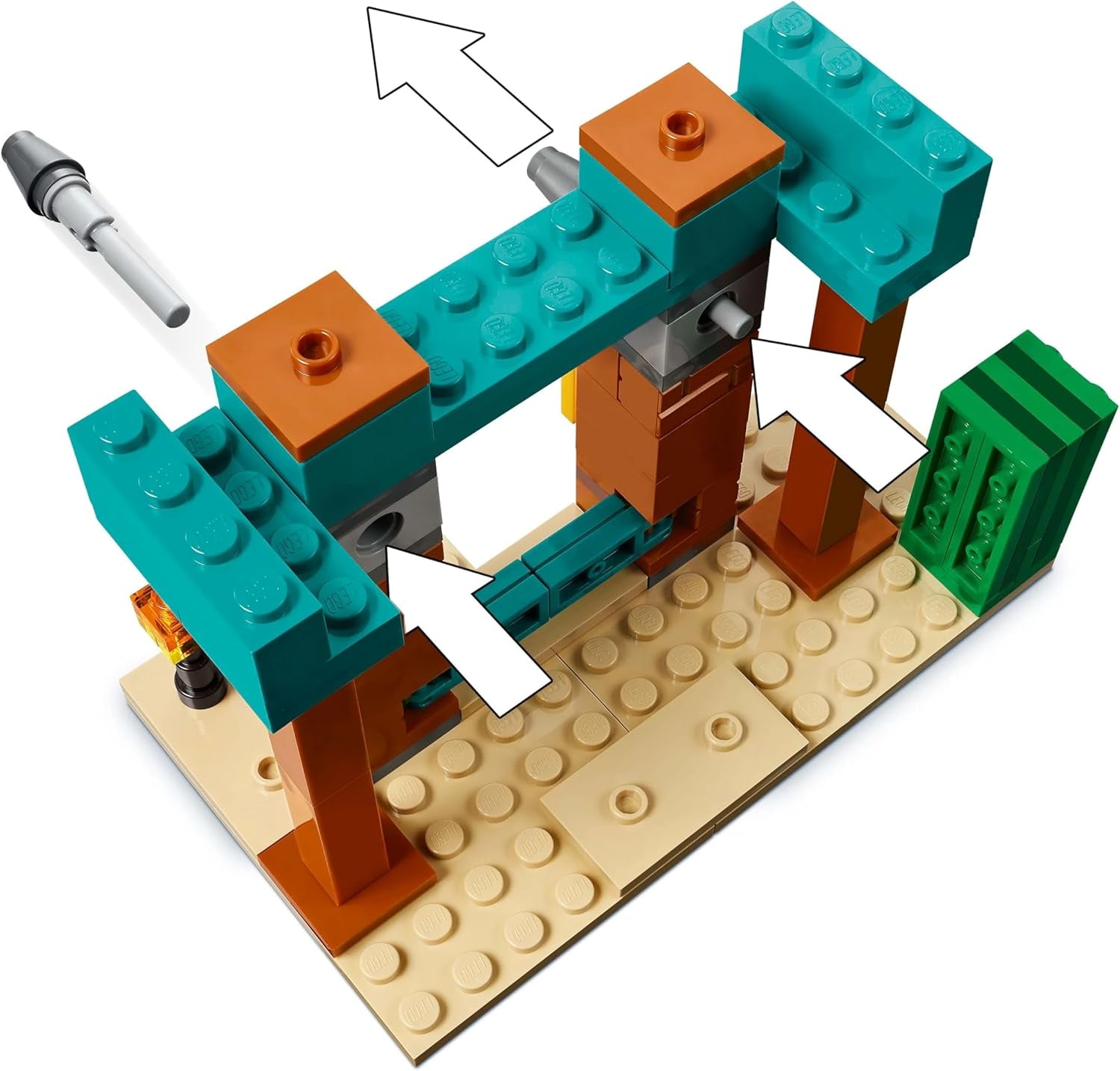 LEGO Minecraft Set videogioco The Illager Desert Patrol per bambini, mini giocattolo dell'avamposto e tre minifigure tra cui il saccheggiatore, il servo e il cavaliere dei cactus 21267 Set di costruzione Besuche den LEGO-Store
