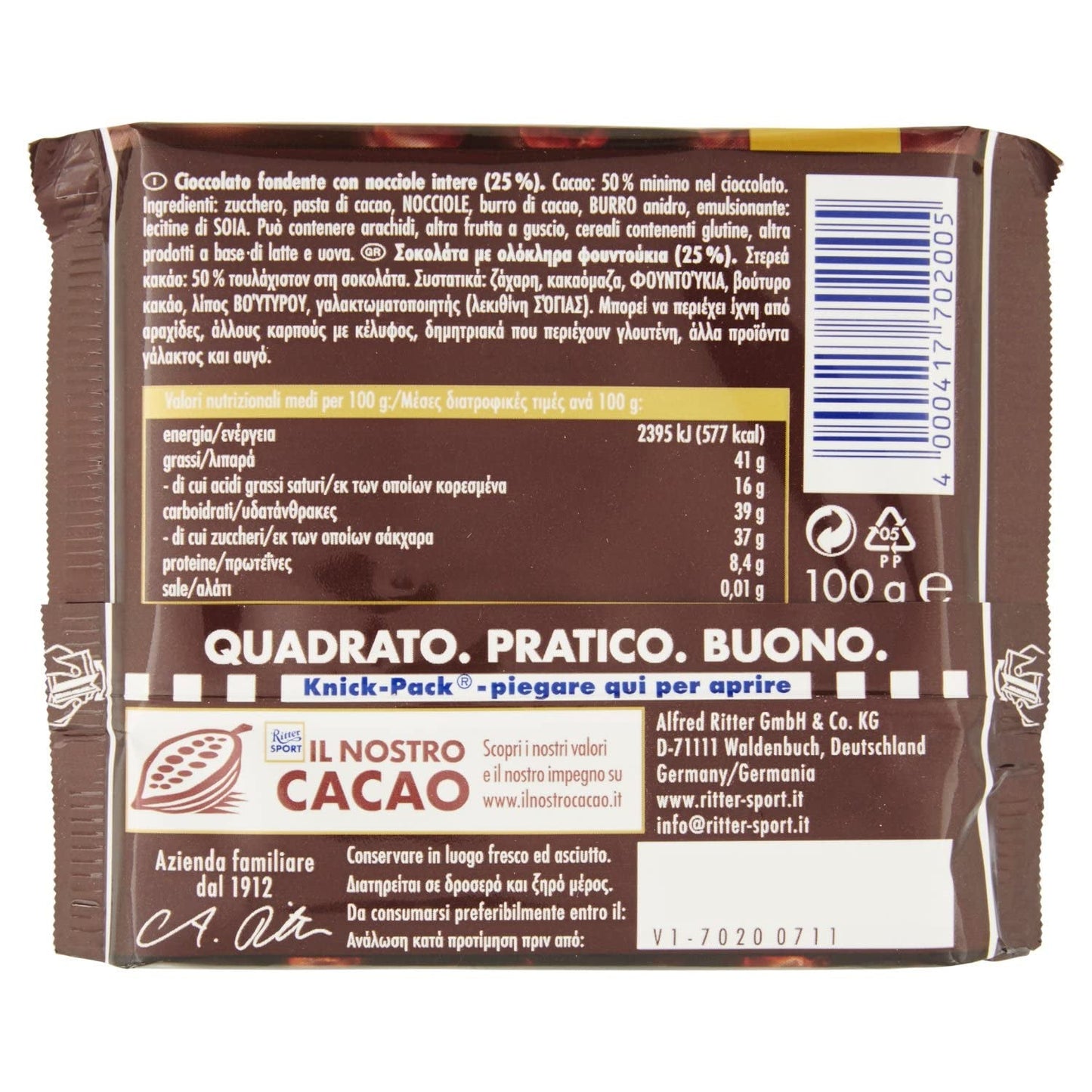 NOCI NERE INTERE RITTER NK 100 G