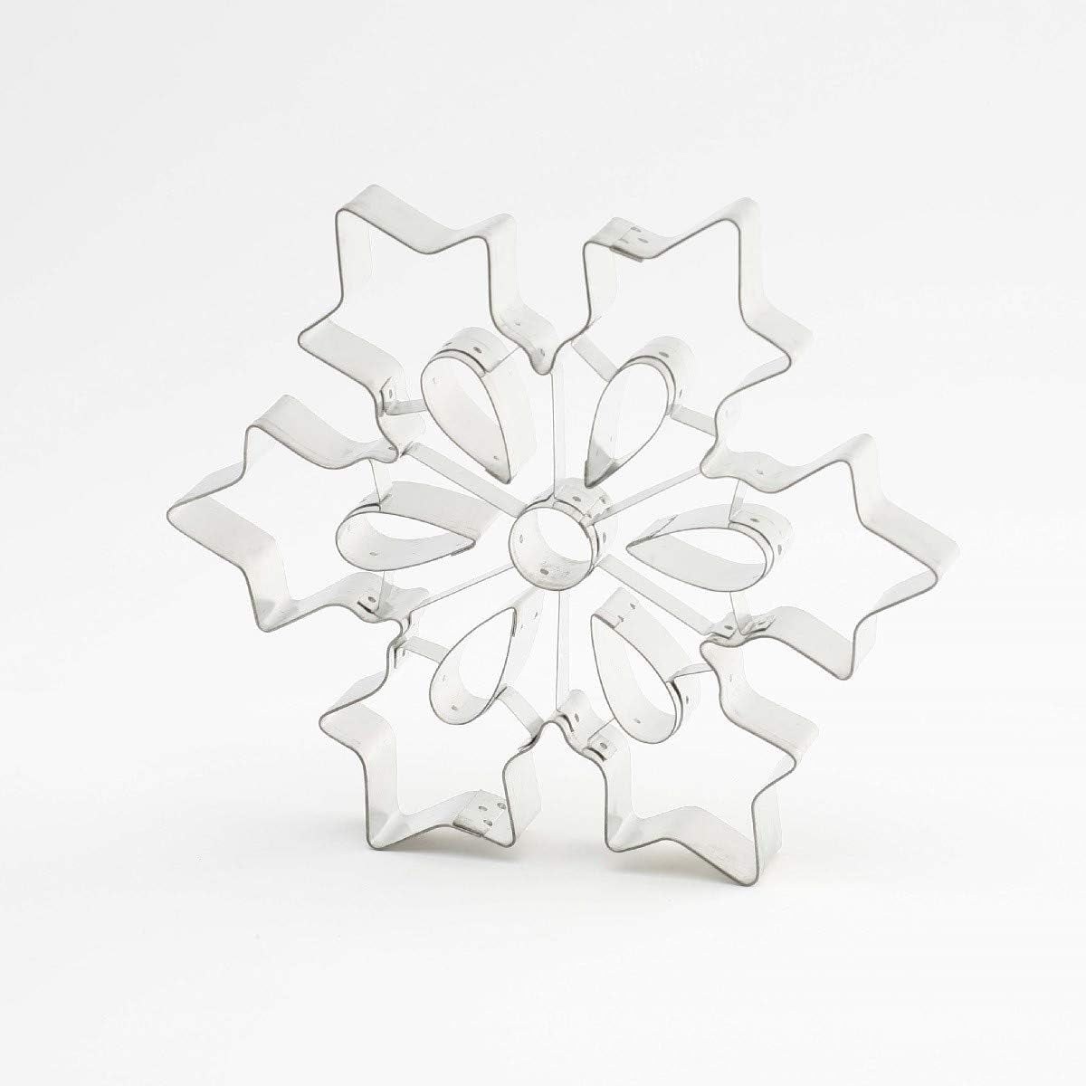Stampo per biscotti Thermohauser (acciaio inossidabile), forma grande fiocco di neve, bordo liscio, diametro 19,5 cm