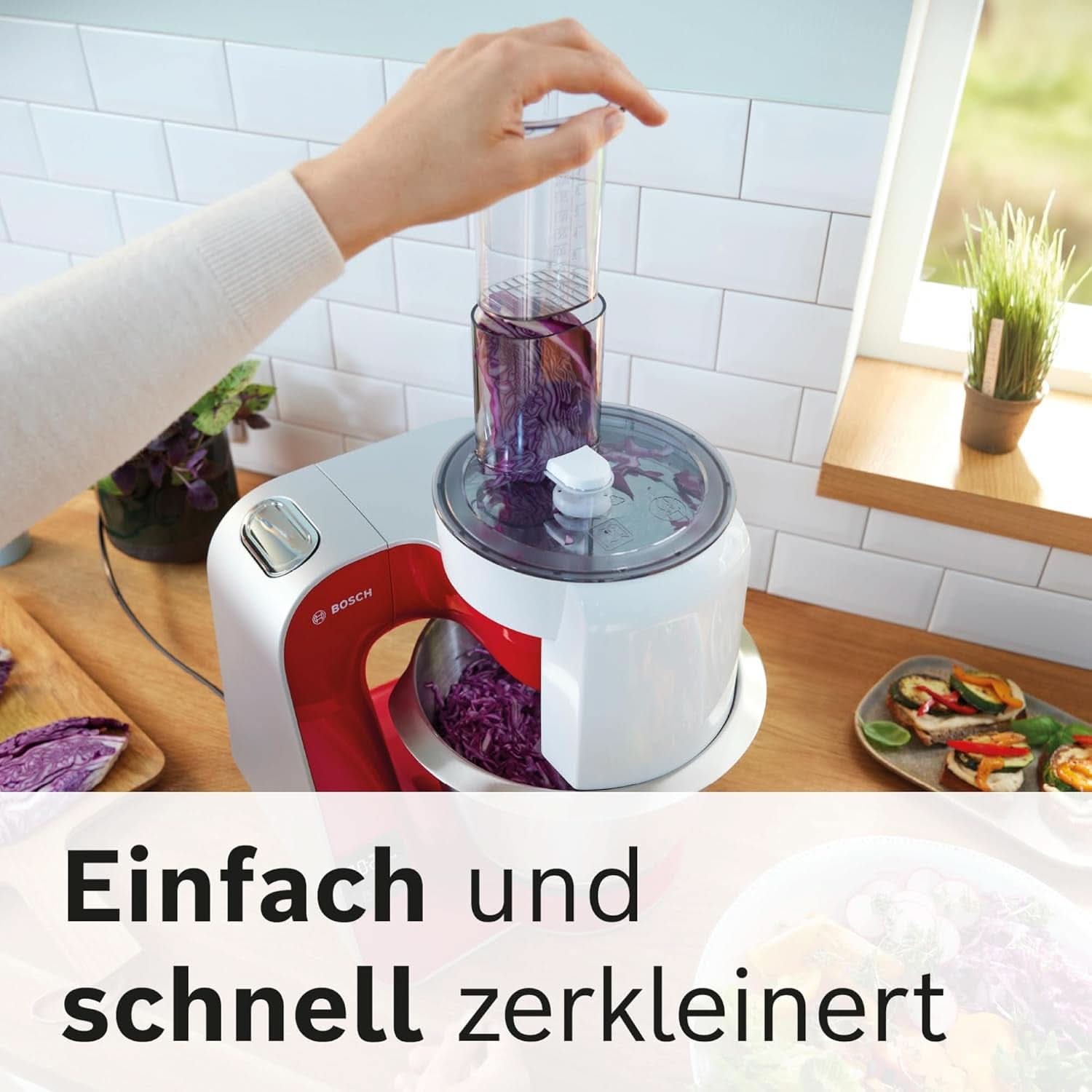 Robot da cucina Bosch Serie 4 MUM5X720, bilancia integrata, ciotola in acciaio inox 3,9 L, mixer 1,25 L, 1000 W Accessori Alimentazione e Allattamento Bebe Naty Shop