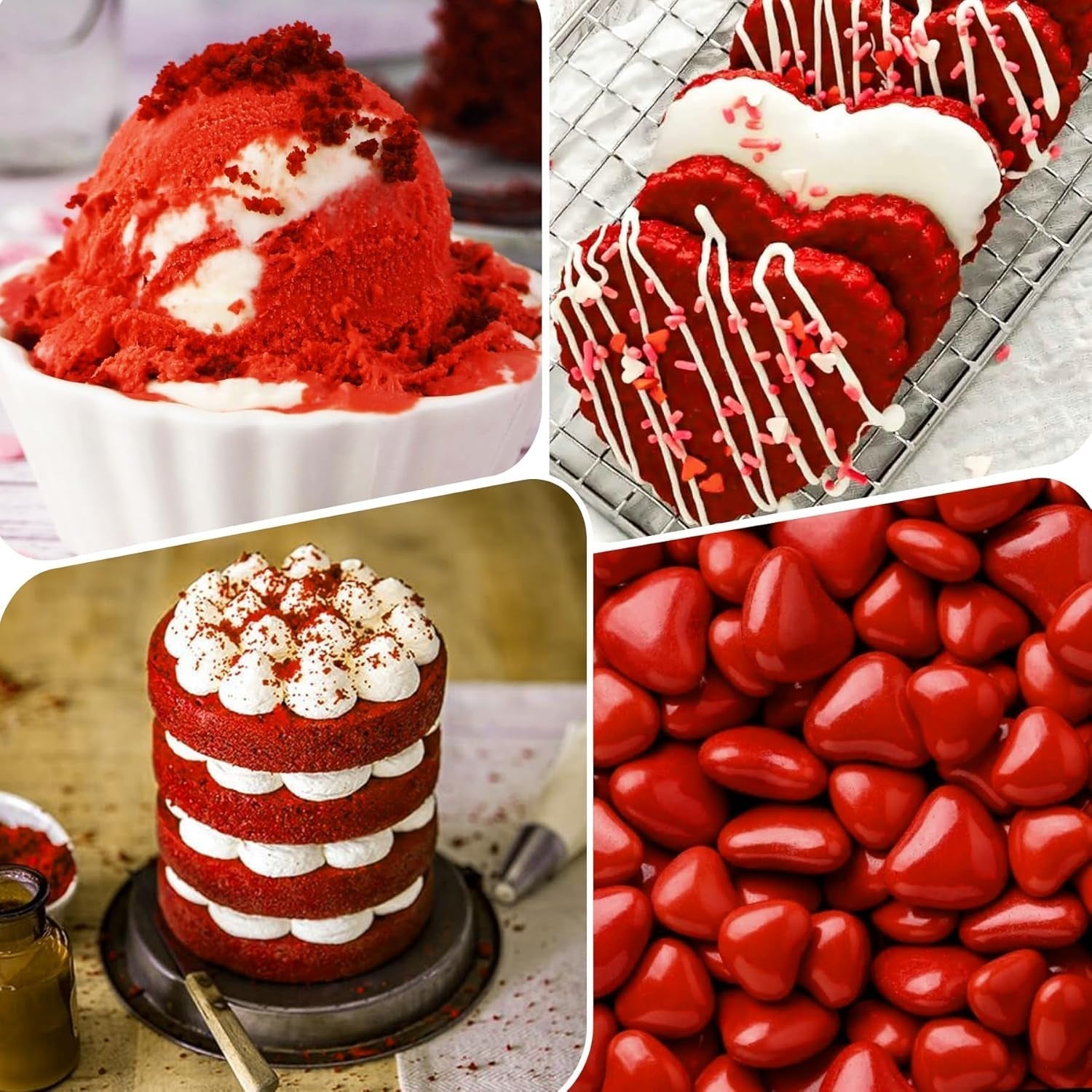 Colorante alimentare in gel - Colorante alimentare in gel altamente concentrato per torte, dolci, uova di Pasqua, bevande - Colorante alimentare senza zucchero per fondente, glassa, slime, decorazione di torte (Red Velvet, 150G)