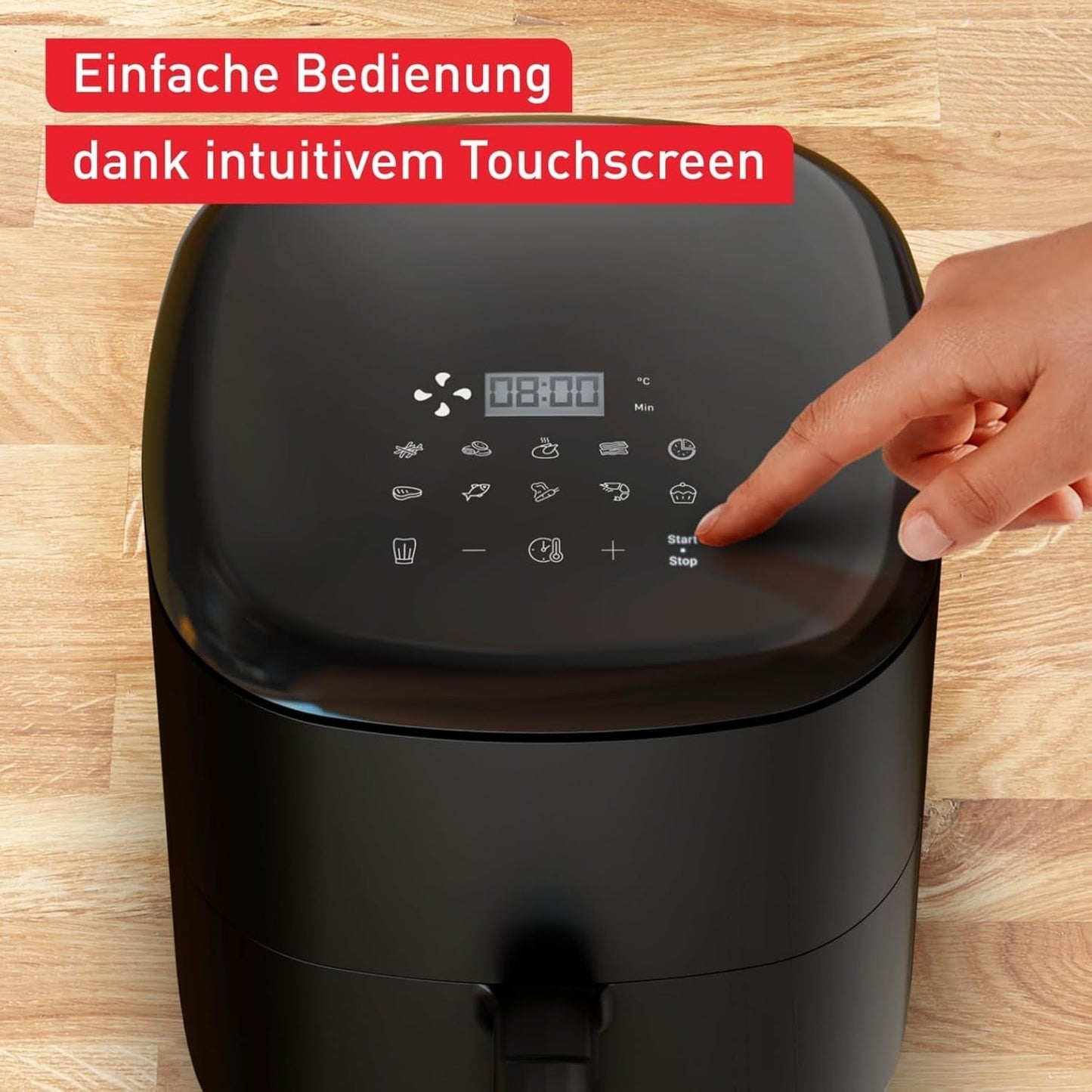 Tefal Easy Fry Max EY2458, 5 litri, Friggitrice ad aria calda, 10 programmi di cottura automatici, touch screen digitale Elettrodomestici Naty Shop