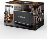 Tower T826175GRY Cestino per il pane rinascimentale, capacità 16 l, coperchio singolo, grigio Contenitori per alimenti Naty Shop