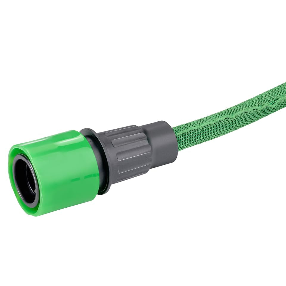 Tubo da giardino flessibile Kinzo 20 m - incl. Accessorio per tubo flessibile - Tubo flessibile con testina di spruzzo con 7 posizioni di spruzzo - Plastica - Verde/Grigio