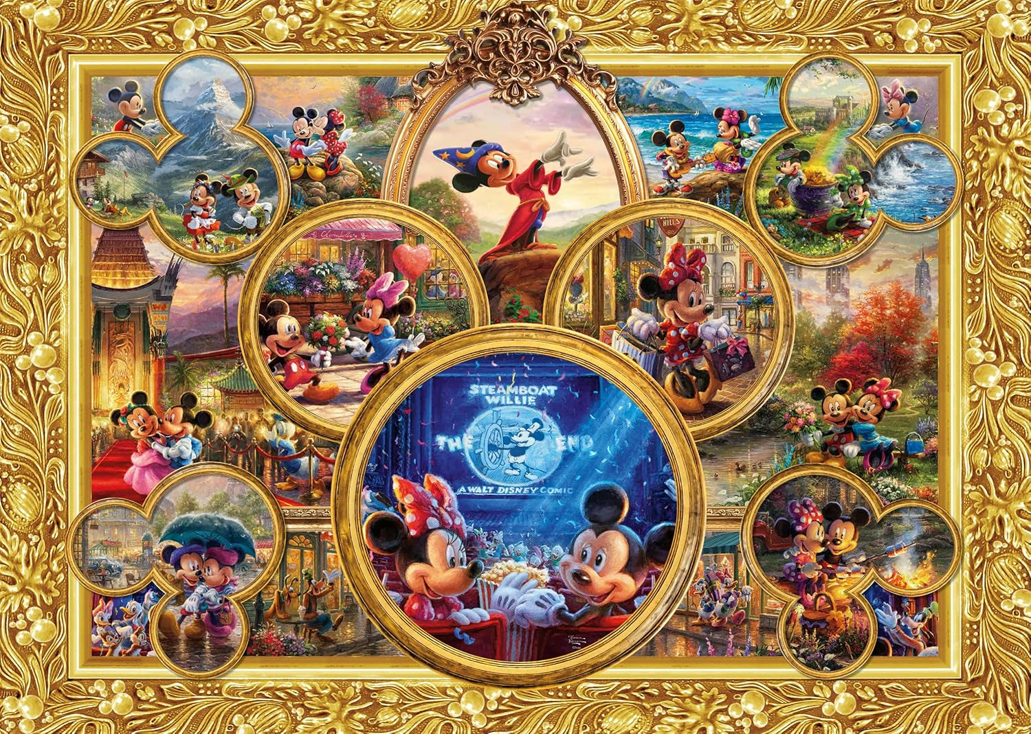 Schmidt Spiele 57371 Thomas Kinkade, Disney, Topolino e Minnie, Dream Collage 2, puzzle 2000 pezzi Puzzle Naty Shop
