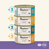 Applaws Alimento umido Premium 100% Naturale per Gatti Adulti in Brodo - Tonno, Pollo, Frutti di Mare, Selezione Mista in Brodo - Confezione da 12 Lattine x 70g