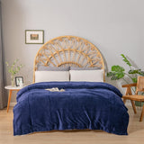 Coperta in pile Kono Sherpa, 150 X 200 cm, Morbida, accogliente, soffice, reversibile, microfibra, coperte fisse per letto, divano, divano (Blu navy, matrimoniale/matrimoniale) Letti e coperte Besuche den KONO-Store
