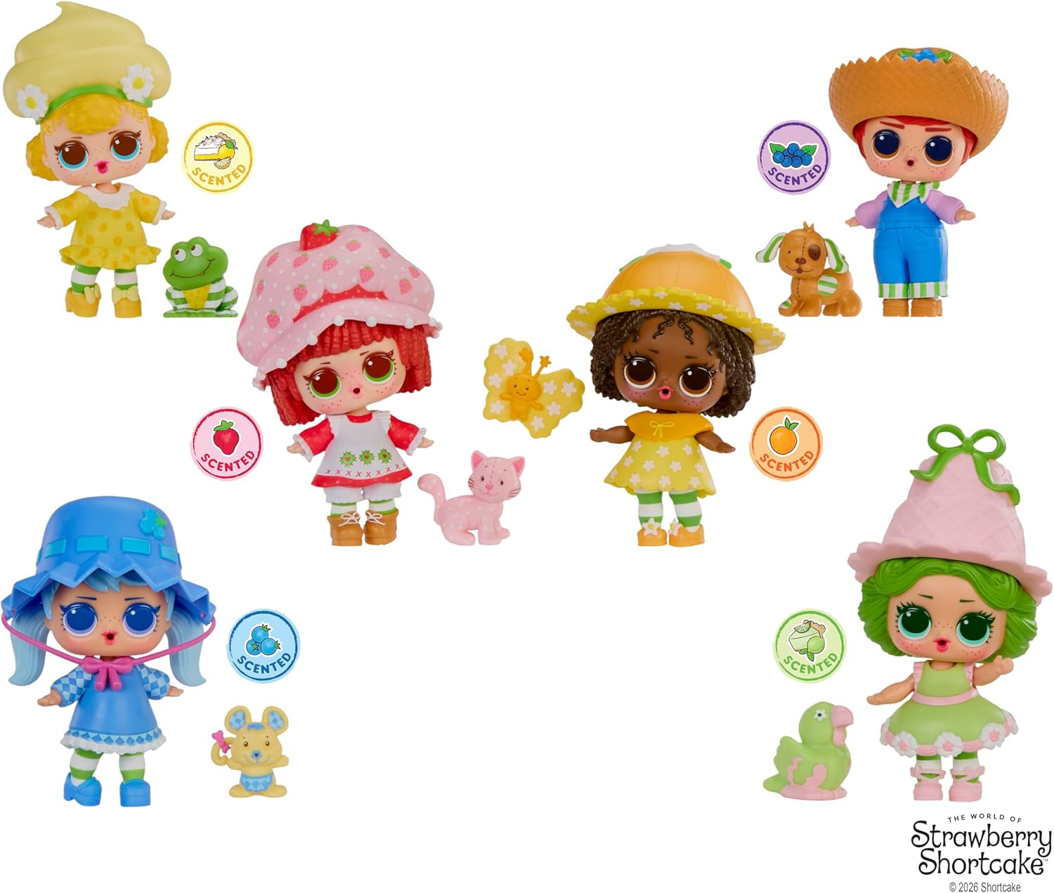 LOL Sorpresa! Loves Fragolina Dolcecuore Tots - Bambole profumate da collezione con 7 sorprese, animale domestico, moda, scarpe, cappello, set da gioco con casa trasformabile Fragolina Dolcecuore, dai 4 anni in su