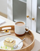 Set tazze da caffè MALACASA, set di tazze in gres da 350 ml per 4 persone, tazze da caffè moderne per tè, succo di frutta, latte, cappuccino, cioccolata calda. Lavabile in lavastoviglie e adatta al microonde, serie TARA, bianco kaki