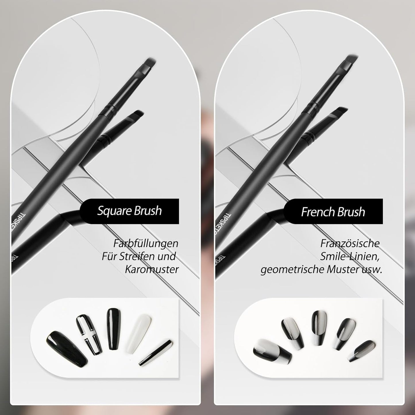 Nagel Pinsel 8 pezzi Pinsel per gel, Nageldesign Gel Pinsel Dotting Painting Line Pen per Nagelack Gel Acryl Nagel Pinsel Nailart Kit Acryl Pinsel Fineliner Nägel Selber Machen