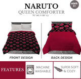 Franco Naruto Anime Akatsuki Modello Morbida Biancheria da Letto in Microfibra Piumino Queen, (Prodotto Ufficiale Naruto) Piumini e Trapunte Naty Shop