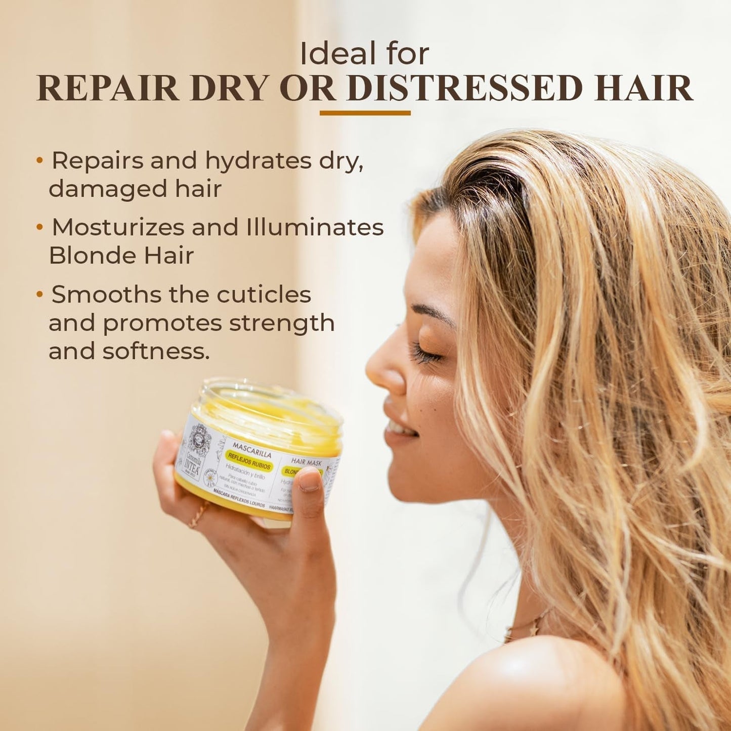 Intea Camomilla - Maschera Capelli Riflessi Biondi - Idrata e nutre i capelli biondi - Maschera Capelli 250 ML Naty Shop
