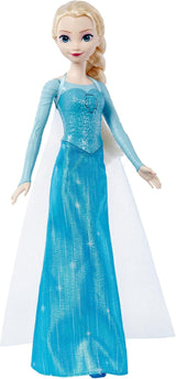 Mattel Toys Disney Frozen Elsa, bambola canterina in abito iconico, canta "Let It Go" dal film Disney in inglese, francese, tedesco, italiano, JDL58
