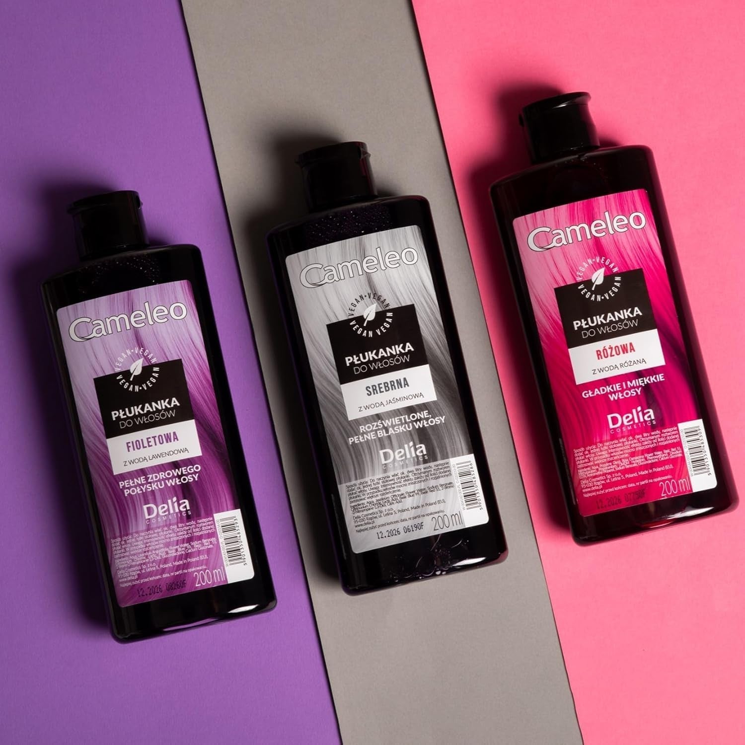 Cameleo - Tonico per capelli rosa all'acqua di rose senza tinta gialla Tinta semipermanente per capelli - Per capelli biondi e grigi - Colore e cura - Senza parabeni | Tintura per capelli Naty Shop da 200 ml