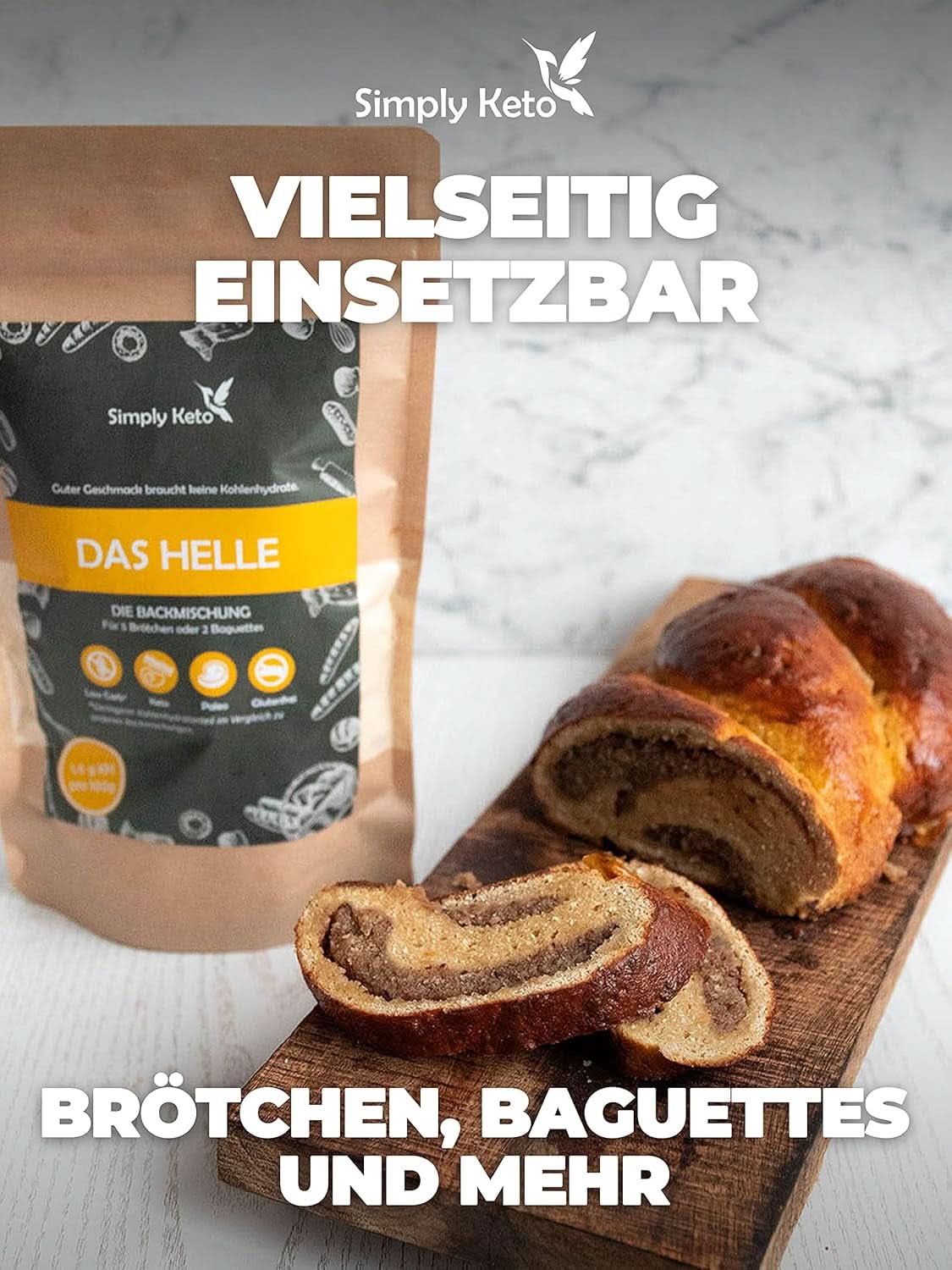 Pane Simply Keto The Light Low Carb*, Preparato per pane senza glutine, 260 grammi Kitchen Naty Shop