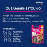Vitakraft Poésie Délice, cibo umido per gatti, cibo per gatti in salsa, con tacchino, confezione sfusa, senza zuccheri o cereali aggiunti (23 x 85 g)