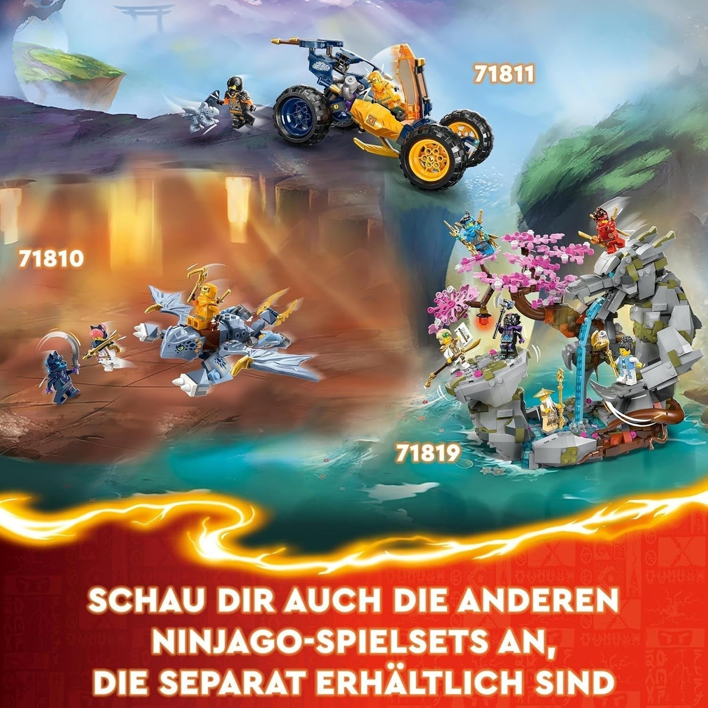 LEGO NINJAGO Kai's Ninja Climbing Mech Set, giocattolo Ninja con action figure costruibile e 4 mini figure, set avventure per bambini, regalo di compleanno per ragazzi e ragazze di 9 anni 71812 Set da costruzione Beuche den LEGO-Store
