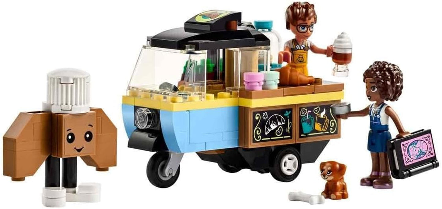 LEGO Friends Rolling Café Piccolo giocattolo da forno per bambini, regalo per ragazze e ragazzi dai 6 anni, giocattolo educativo con Aliya, Jules e Aira il cane 42606 Set da costruzione Beuche den LEGO-Store