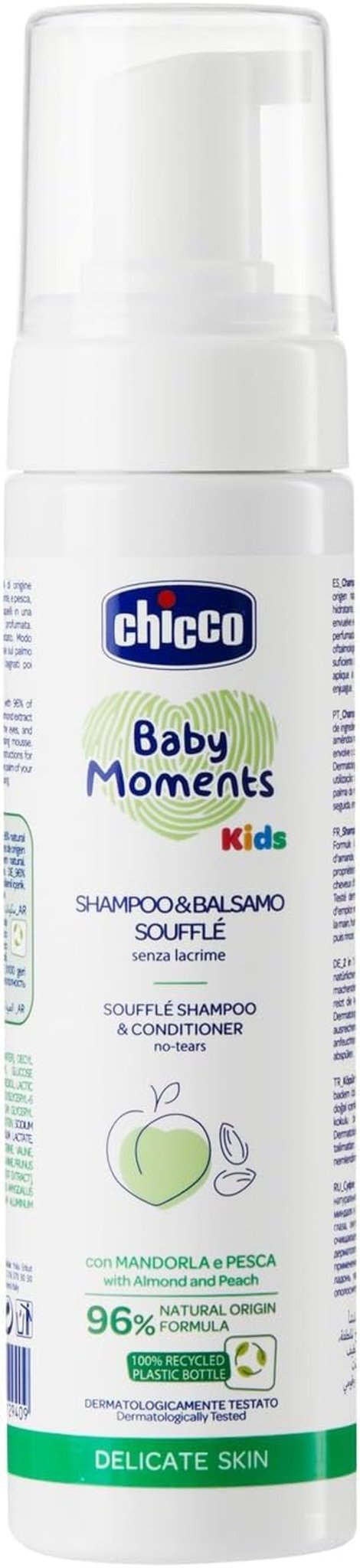 Chicco KIDS - PELLE DELICATA - MOUSSE 2 IN 1: SHAMPOO E BALSAMO, 150 ml Bambini - Bagno e Cura della Pelle Naty Shop Default title