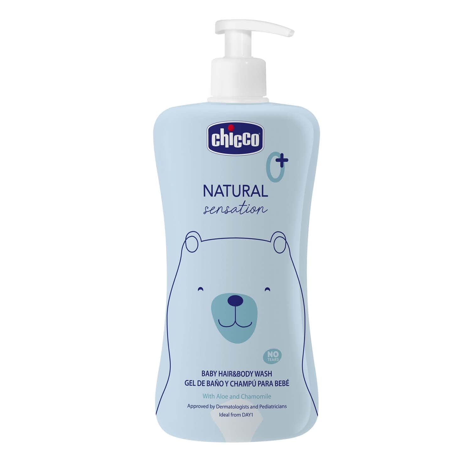 CHICCO NATURAL SENSATION - SHAMPOO E BAGNO BAMBINI - SENZA BEVANDA, 200 ML Bambini - Bagno e Skincare Naty Shop 500 Ml (1 confezione)
