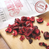 Ciliegie amare liofilizzate | Pezzi di frutta liofilizzata 100% naturale Frutta secca | Ciliegie amare secche | Ciliegie amare liofilizzate | ZingyZoo Prodotti disidratati Naty Shop