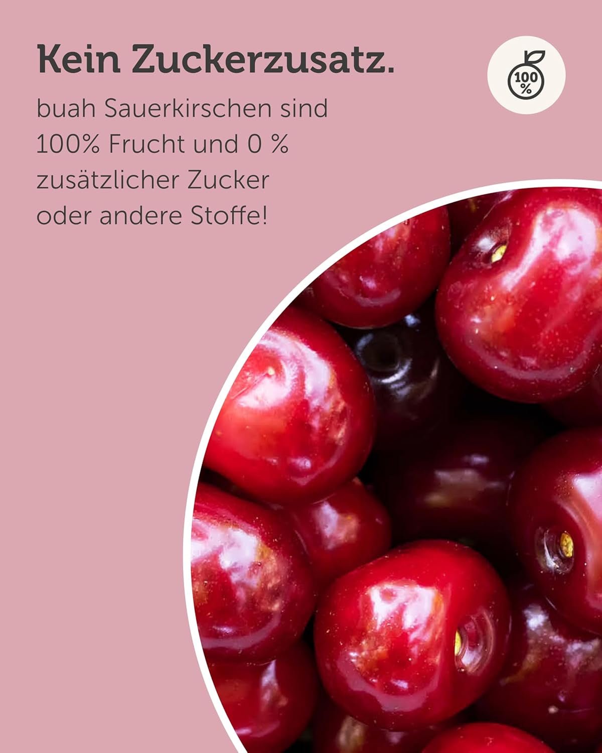 Ciliegie amare liofilizzate BUAH® | Ciliegie amare intere come spuntino o per il muesli | Sostituto ideale per caramelle | Vegano e senza zuccheri aggiunti | Prodotti disidratati Naty Shop da 135g