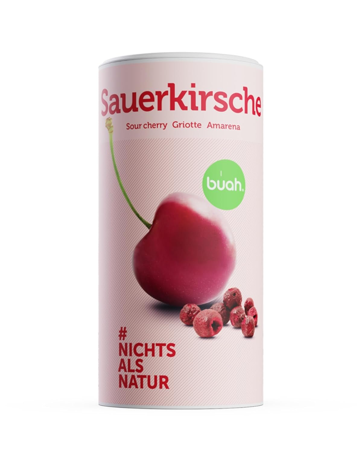 Ciliegie amare liofilizzate BUAH® | Ciliegie amare intere come spuntino o per il muesli | Sostituto ideale per caramelle | Vegano e senza zuccheri aggiunti | 135g Naty Shop prodotti disidratati Titolo predefinito
