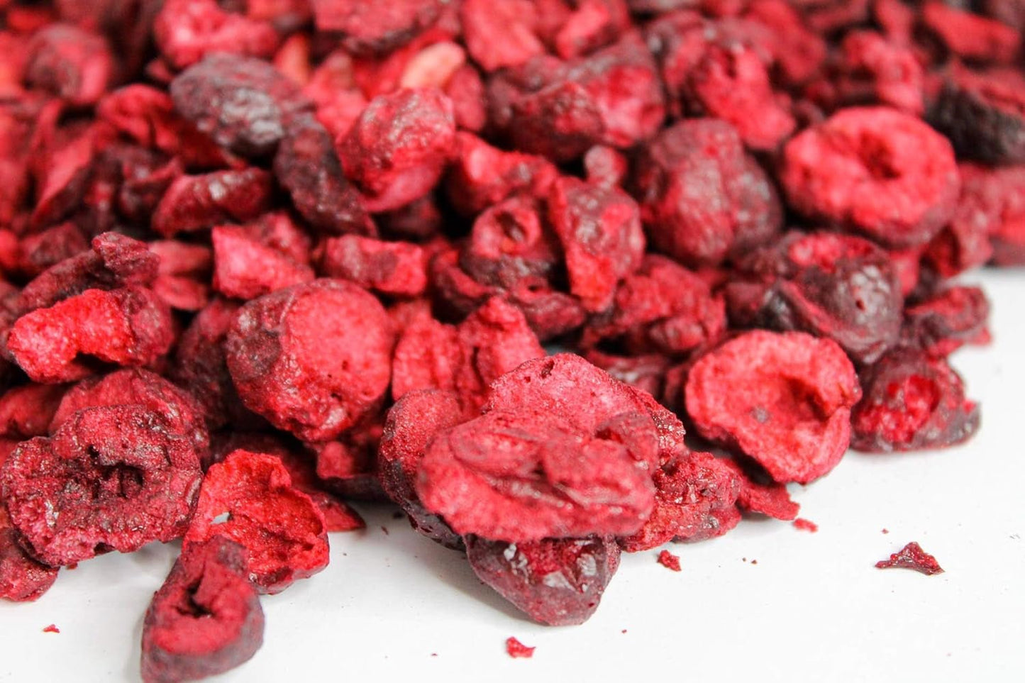 Ciliegie liofilizzate 100g - Ciliegie amare liofilizzate - Frutta secca liofilizzata - Ciliegie amare secche a fette - Perfette per pasticceria, decorazione, muesli e dessert Prodotti disidratati Naty Shop