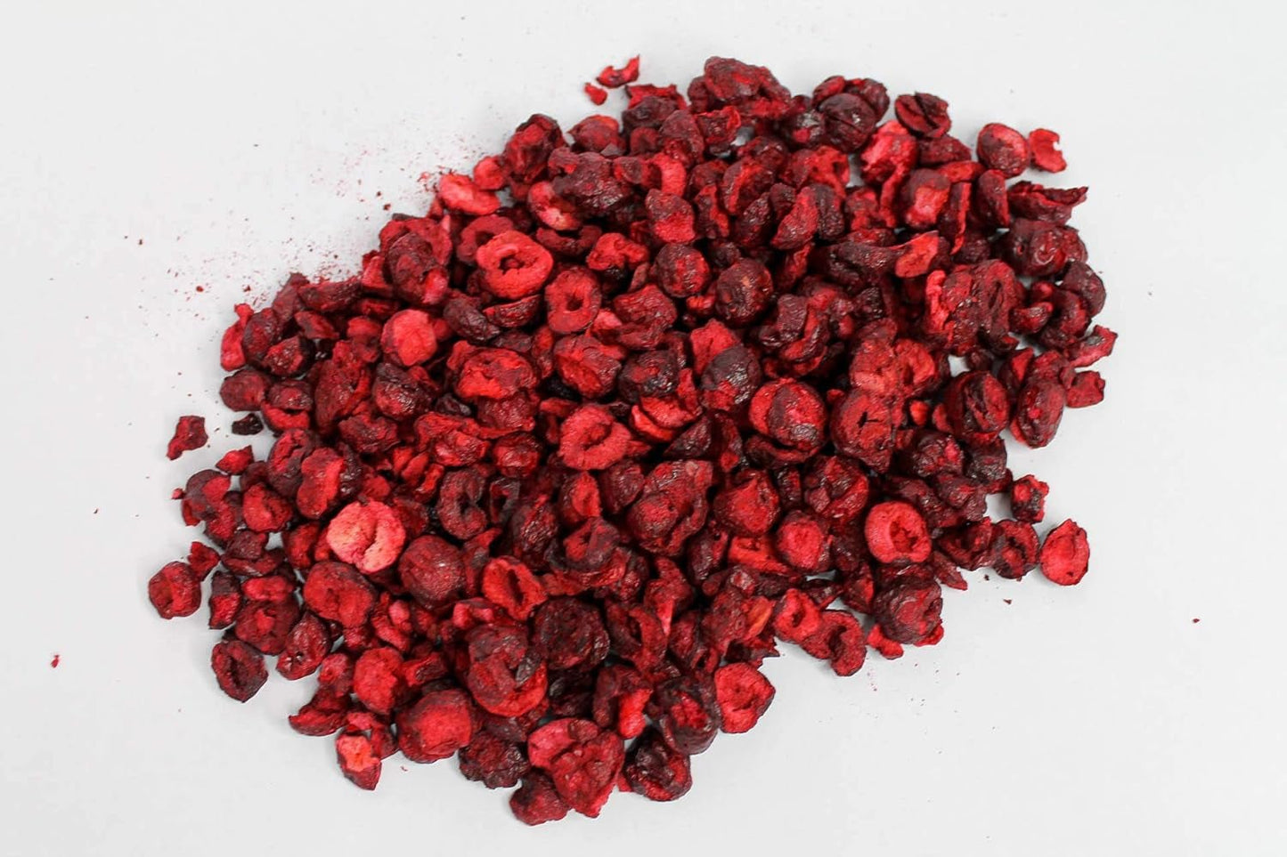 Ciliegie liofilizzate 100g - Ciliegie amare liofilizzate - Frutta secca liofilizzata - Ciliegie amare secche a fette - Perfette per pasticceria, decorazione, muesli e dessert Prodotti disidratati Naty Shop