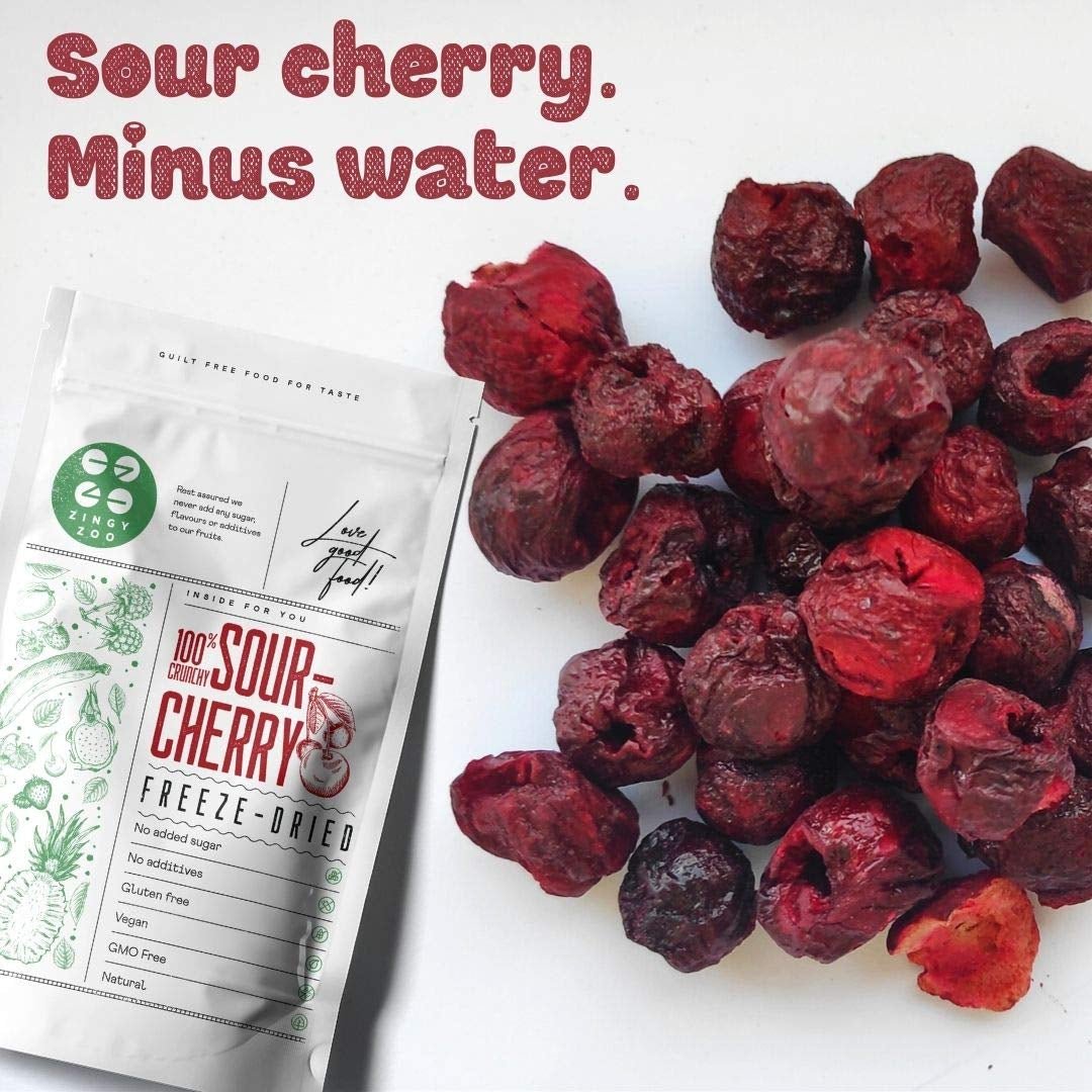 Ciliegie liofilizzate | Ciliegie secche | Frutta liofilizzata | Frutta secca liofilizzata | Frutta liofilizzata Ciliegie secche | Fur Smoothie Frutta liofilizzata (90g) Prodotti disidratati Naty Shop