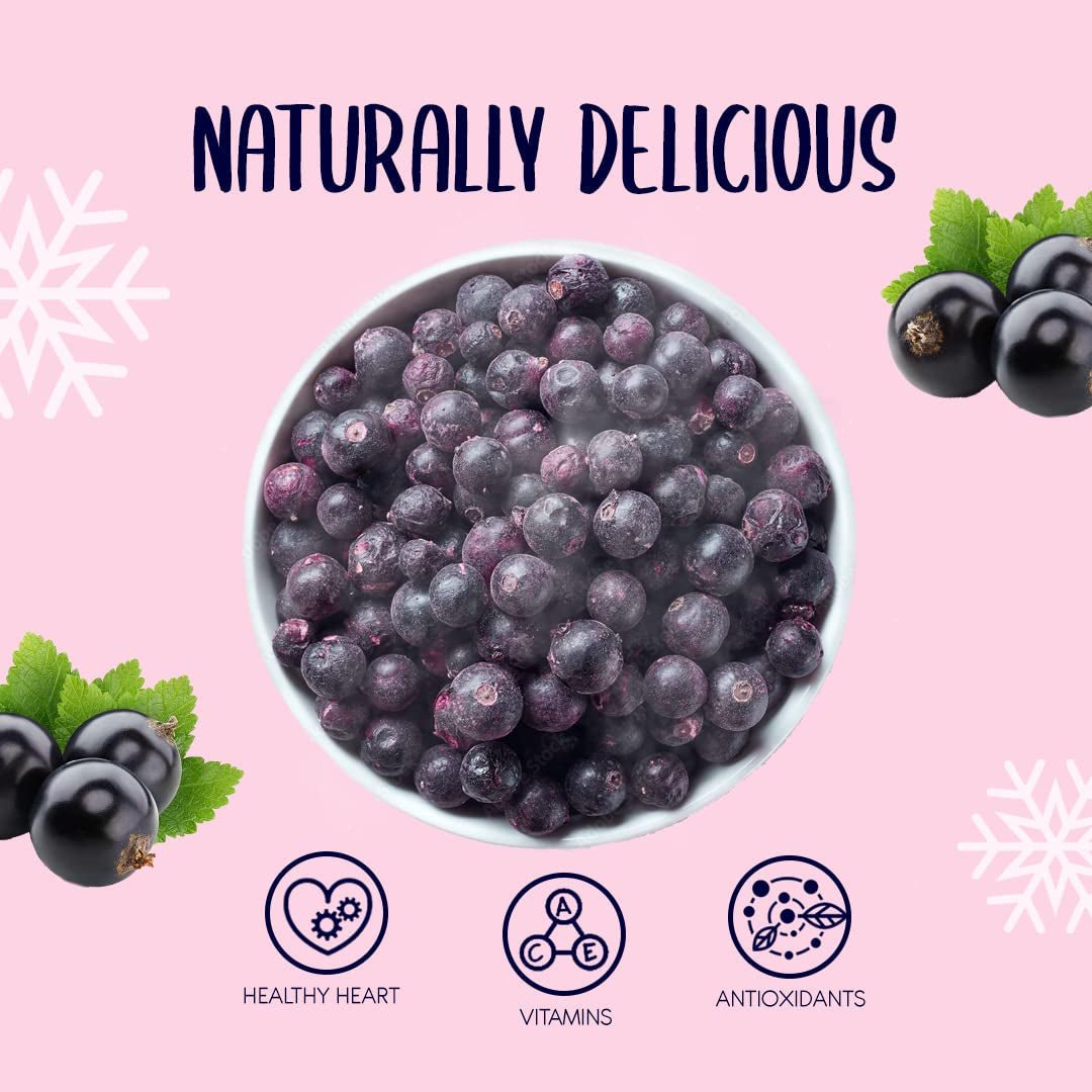 Ribes nero liofilizzato 250g - Frutta liofilizzata - Frutta secca liofilizzata - Ribes nero essiccato per cottura al forno, muesli, decorazione torte, dessert Prodotti disidratati Naty Shop
