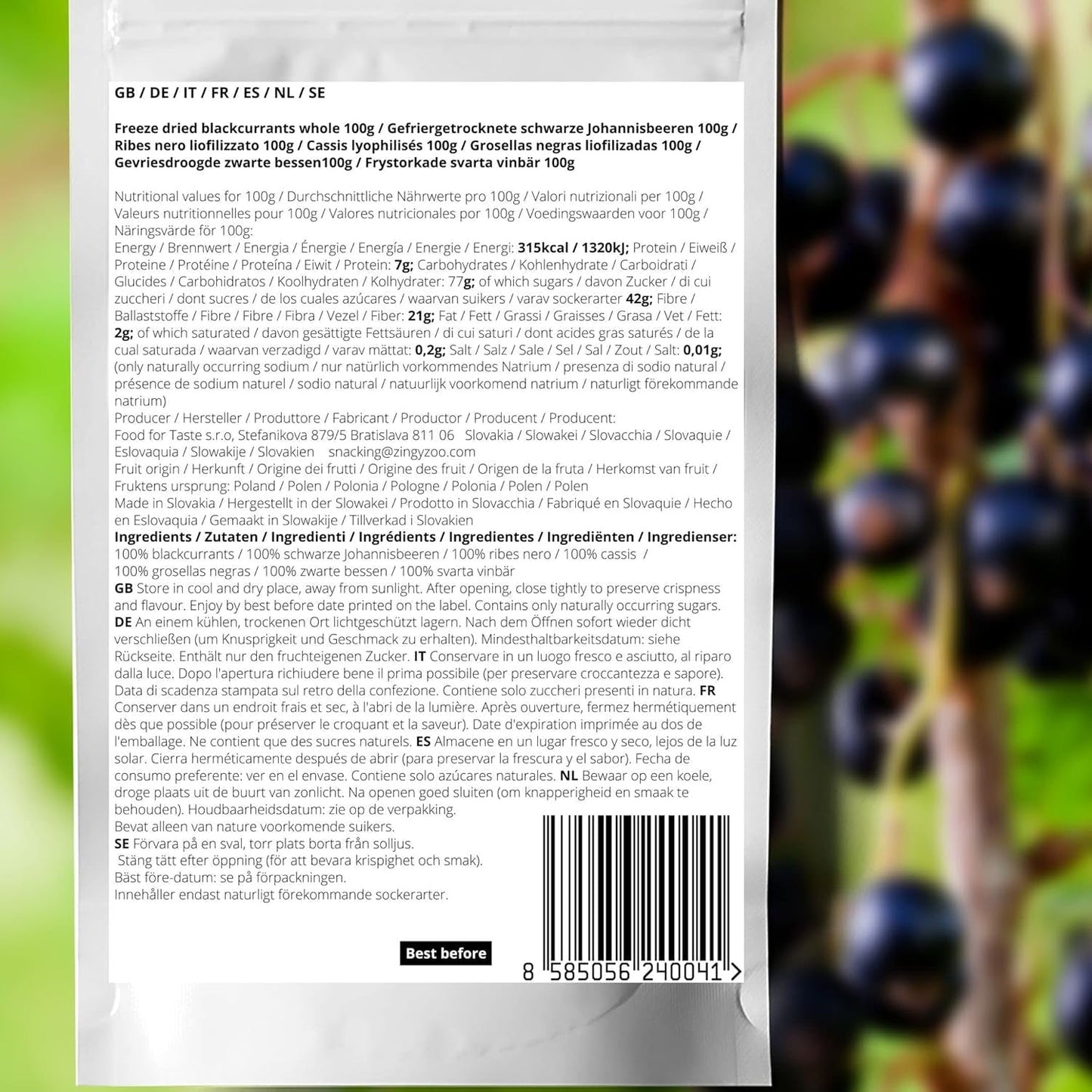 Ribes nero liofilizzato | Ribes essiccato naturale al 100% | Senza zuccheri aggiunti Dolci liofilizzati salutari | Frutta liofilizzata Frutta liofilizzata Prodotti disidratati Naty Shop