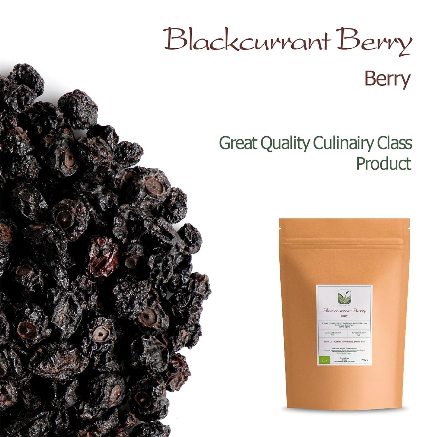 Ribes nero non zuccherato biologico - Ribes essiccato Bacche fruttate - ideali per cuocere al forno Ribes Lamponi Tè Ribes nero Ribes nero essiccato Prodotti disidratati Naty Shop