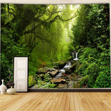 Tappeto Arazzo Foresta Tela Albero Cascata Nebbia Casa - Accessori e Decorazioni Naty Shop