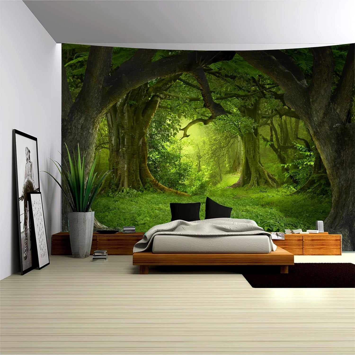 Tappeto Arazzo Foresta Tela Albero Cascata Nebbia Casa - Accessori e Decorazioni Naty Shop Foresta Nebbia 1 230L X 180B Cm