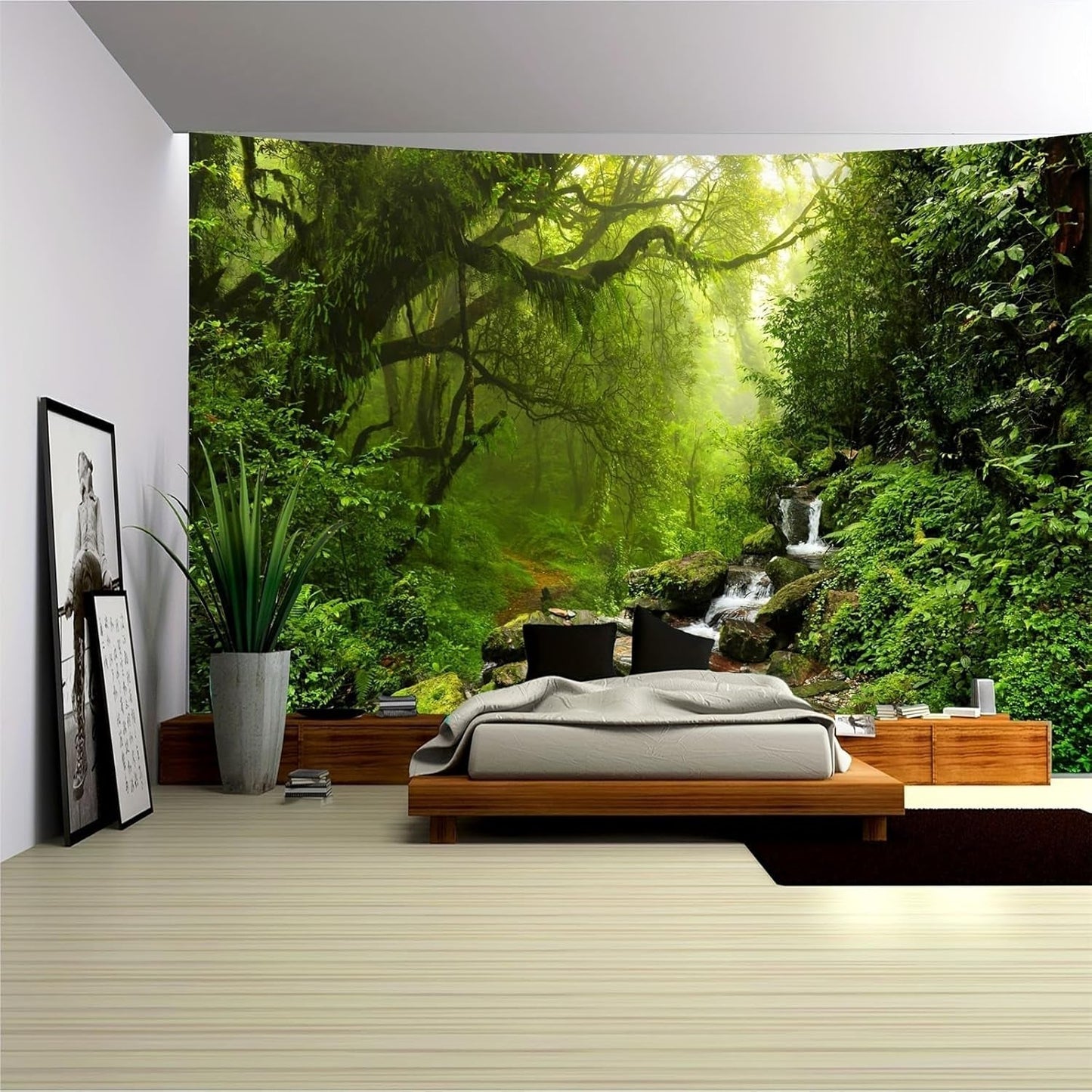 Tappeto Arazzo Foresta Tela Albero Cascata Nebbia Casa - Accessori e Decorazioni Naty Shop Greetings 230L X 180B Cm