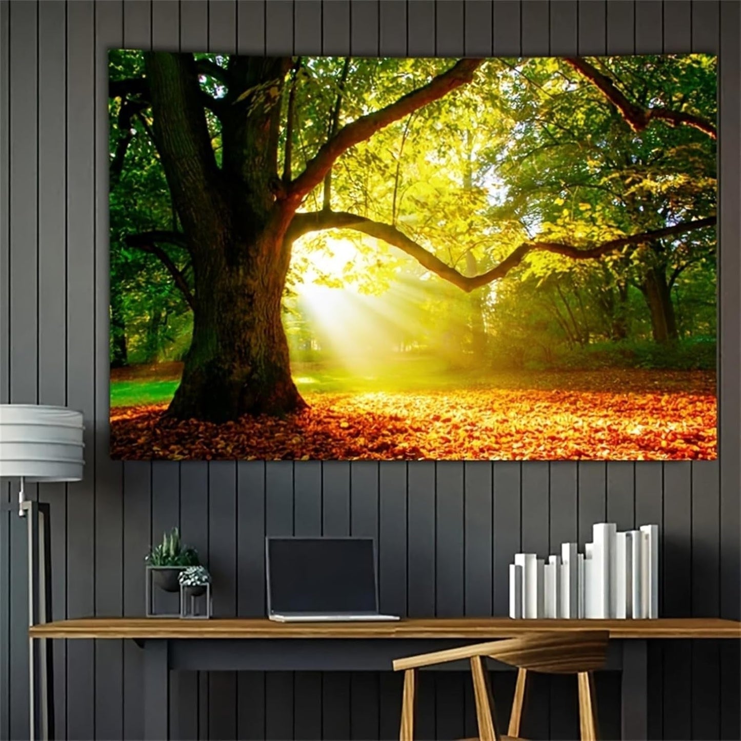 Tappeto Arazzo Foresta Tela Albero Sole Cielo Casa - Accessori e Decorazioni Naty Shop 200L X 150B Cm