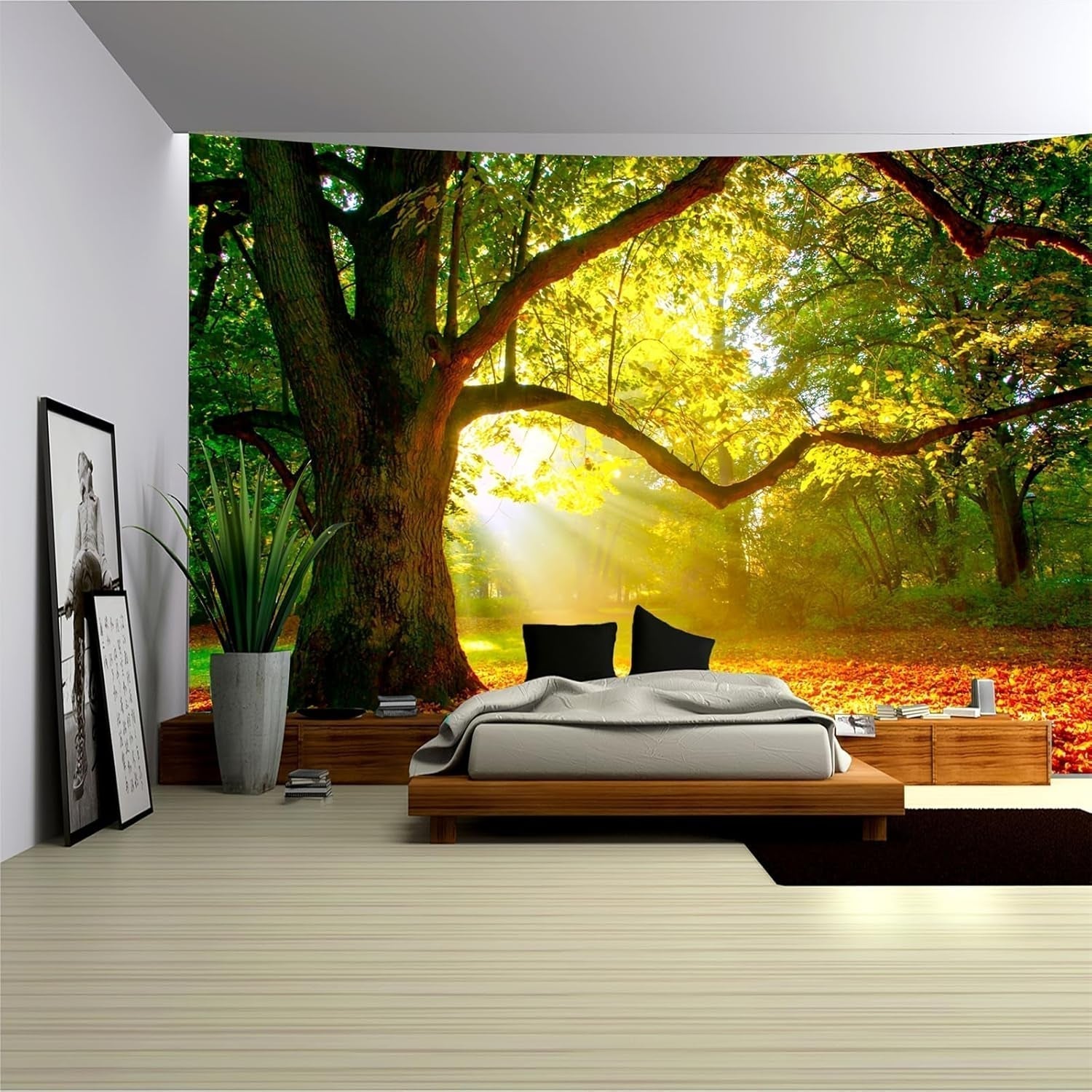 Tappeto Arazzo Foresta Tela Albero Sole Cielo Casa - Accessori e Decorazioni Naty Shop 230L X 180B Cm