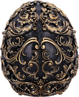 Teschio rinascimentale, 19 cm, resina, nero e oro, motivo barocco dorato, ornamento teschio nero, decorazione gotica, fuso nella migliore resina sintetica, dipinto a mano da esperti statuette e sculture Naty Shop
