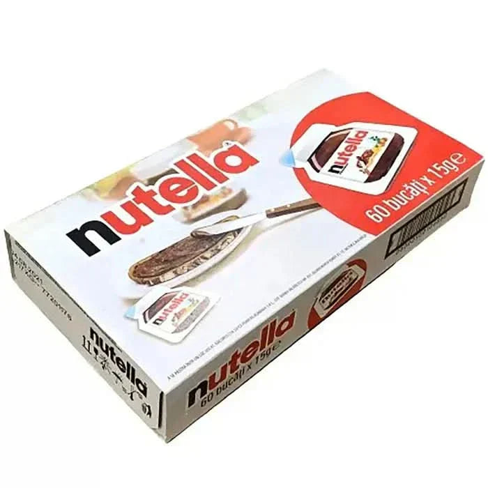 Nutella, Crema Cacao & Nocciole, Glasse e Decori 15 g Naty Shop Set 60 x 15 grammi