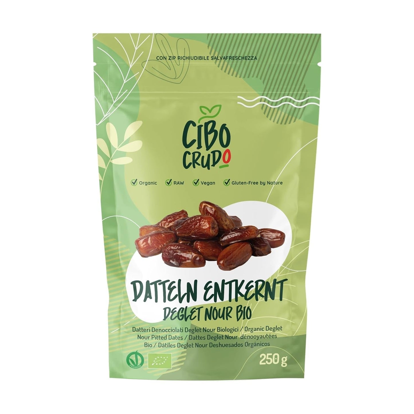 Datteri senza semi Deglet Nour Bio - 500g. Datteri secchi naturali Deglet Nour biologici. Datteri secchi. Prodotti disidratati Naty Shop 250G Date Deglet