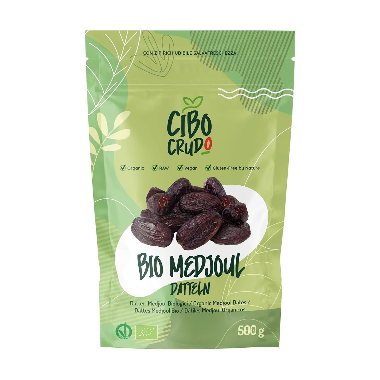 Datteri senza semi Deglet Nour Bio - 500g. Datteri secchi naturali Deglet Nour biologici. Datteri secchi. Prodotti disidratati Naty Shop 500G Datteri Medjool