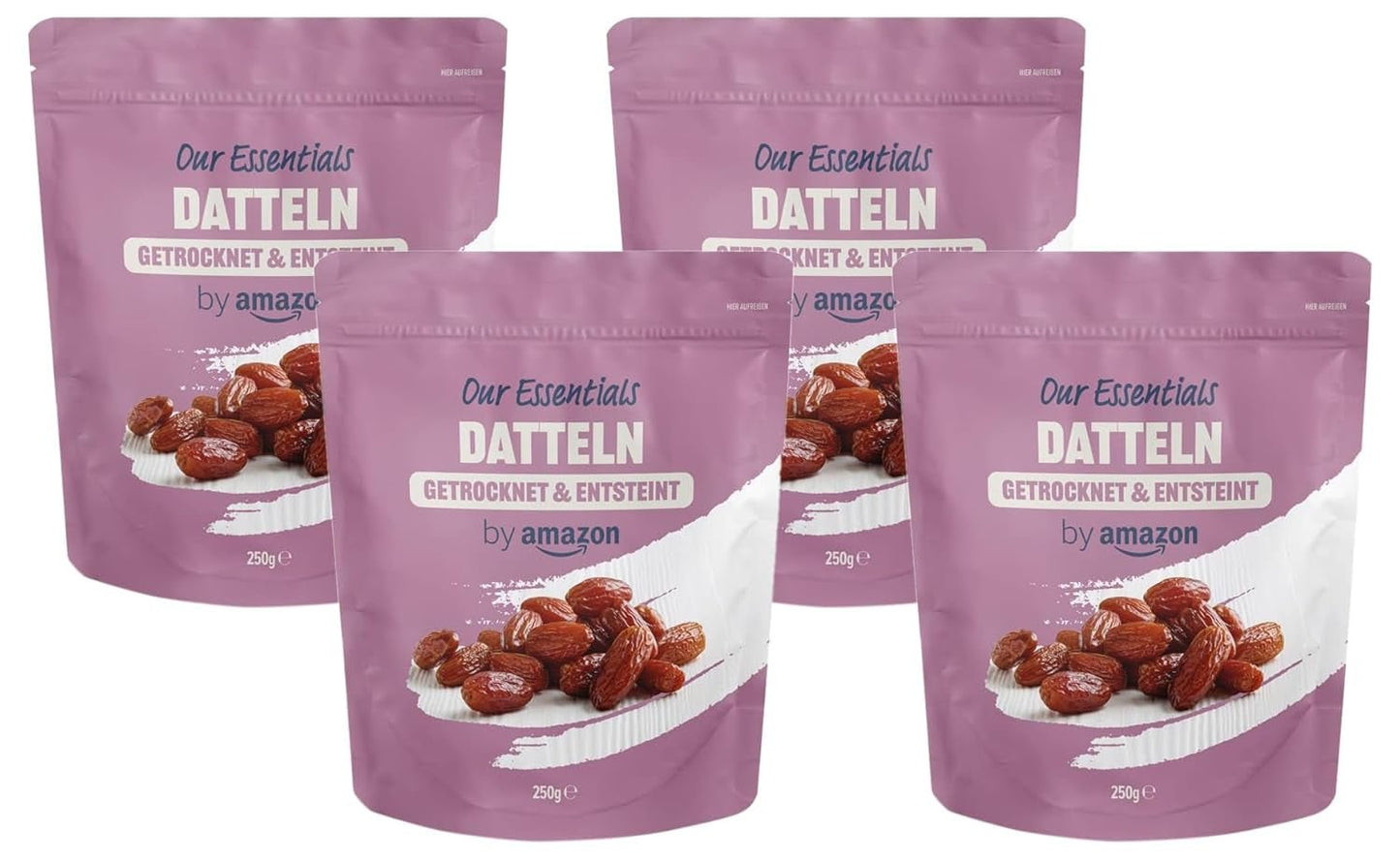 Datteri secchi e snocciolati, 250g Naty Shop prodotti disidratati 250 G (confezione da 4)
